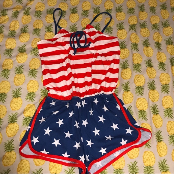 Women's Flag  Romper - Red/White/Blue - Picture 3 of 4